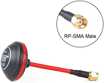 2pcs FPV Antenna Foxeer Micro Lollipop 5.8G 2.5DBi RHCP TX RX Antenna High Gain Omni RP-SMA Male Connector for RC FPV Racing Drone Black