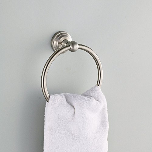 Hiendure® Handtuchring Handtuchhalter Wandhandtuchhalter Wand-Ring aus Edelstahl gebürstet rostfrei für Bad Wandmontage rund - 3