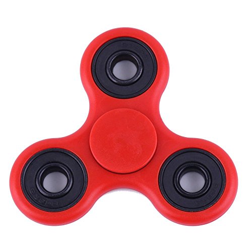EReach Tri Fidget Hand Spinner Toy, Stress Reducer Ultra Durable High Speed Ceramic Bearing Fidget Finger Spinner Toy, Perfect for ADD, ADHD, Autism Adult Children, Quit Smoking, Office Desk Gadget or EDC Hand Killing Time Gadget (Red)