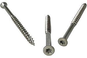 CETA COMPOSITE DECKING Ceta Painted Head Decking Screw for Composite Decking, 4.2 x 55mm Stainless Steel Colour Coded Screw, 5 Colours, Pack of 50. (Silver)