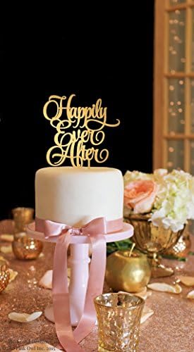 Happily Ever After Wedding Cake Toppers Gold,Keepsake Cake Topper,Wedding Gifts Funny