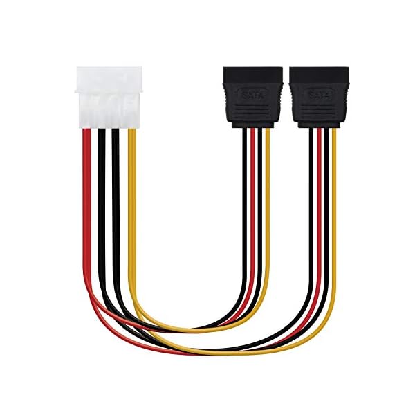 NANOCABLE 10.19.0102 - Cable SATA alimentación MOLEX a 2 SATA, 4pin/M-2xSATA/H, Macho-Hembra, 30cm