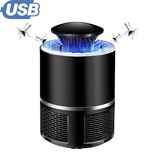 ETRONG Bug Zapper, Electronic Mosquito Killer Insect Killer Trap con luz Ultravioleta y Ventilador, sin Consumo de energía de radiación Baja para Interiores, Exteriores, hogar (White) (Black)