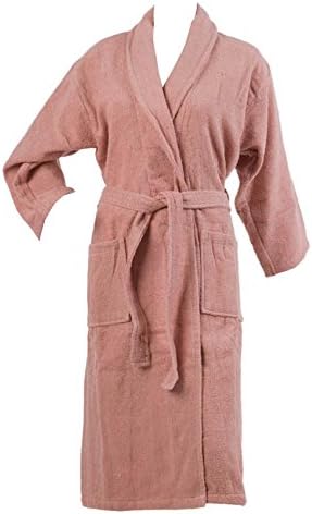 Waite Ltd Ladies Plain Towelling Dressing Gown 100% Cotton Wrap Around Bath Robe Extra Large (Dusky Pink)