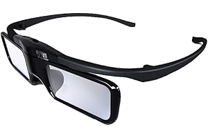 Gafas 3D activas JMGO – Compatibles con proyectores 3D DLP-Link JMGO, 26 g, diseño Moderno, hasta 40 h de batería, Recargables (Negro)