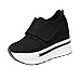 Produktbild Damen Sneaker Mädchen Mode Laufschuhe Freizeit Leder Freizeitschuhe Sportschuhe mit Reißverschluss… (EU:35, Schwarz - D)