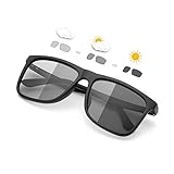 【DISEÑO ULTRA FOTOCRÓMICO】 Esta lente fotocrómica mágica se basa en la intensidad de la luz solar y la luz ultravioleta, oscureciendo la lente gris claro. Además, estas gafas protegen los ojos sin molestias cuanto percibe del color.
