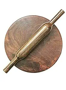 Maharajee 100 % Sheesham Wodden Chakla/Rolling Board/Roti Maker (Premium Finish) (Wooden Belan, 9 in) (Wooden chakla belan)