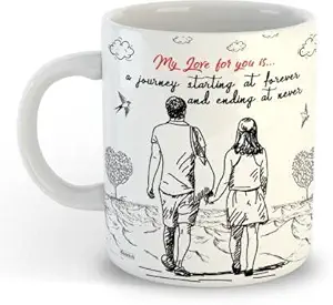Valentine Day Gifts Ceramic Coffee Mug Printed Mugs Valentine Gift for Husband Wife Girlfriend Boyfriend Girls Boys - Valentines Birthday Anniversary Gift