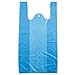 Produktbild Anladia 100 Stück Plastiktasche Plastiktüten Tragetaschen 53x28+15cm Blau Einkaufstüten Bunt PolyBeutel Beutel Tüten (100, Blau 53x28+15)