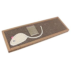Nobleza – Rascador de cartón para Gatos. Alfombrilla con Catnip. 38cm * 12.5cm * 1.8cm