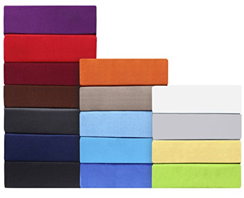 leevitex Drap-housse microfibre, lit de tissu 100% coton dans de nombreuses tailles et couleurs Qualité Ökotex Standard 100, Polyester, bleu clair, 120x200 cm