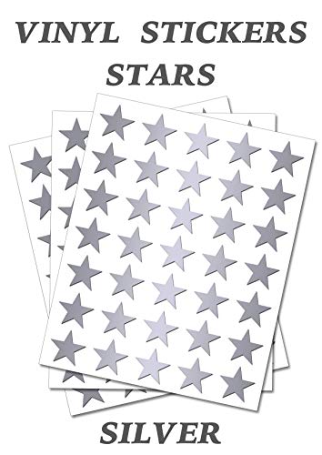 Set of 1000 - Silver Star Merit Reward Stickers - Removable Self Adhesive Waterproof Durable Vinyl Label Sticker 25mm each for School, preschool, Nursery & Home Activity by PARTY DECOR