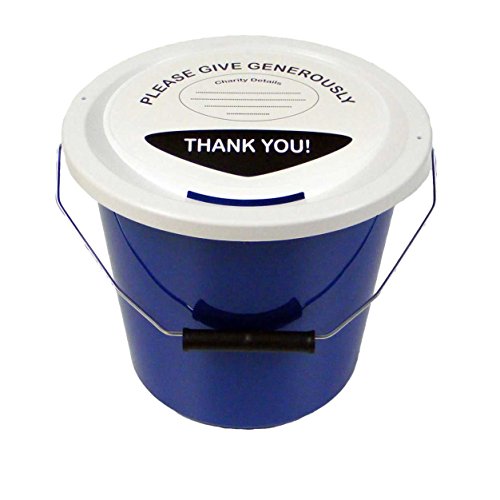 Early Learning Centre 3 Blue Secure Plastic Collection Buckets with Lids, Labels and Ties (5 Litres)