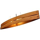 Hängeleuchte CANOT - Pendelleuchte aus Holz mit Textilkabel- made in Germany - LED Designer Wand- und Deckenleuchte Massivholz Eiche 2xE14 Esszimmer, Wohnzimmer, Flur handgemachte Hängelampe