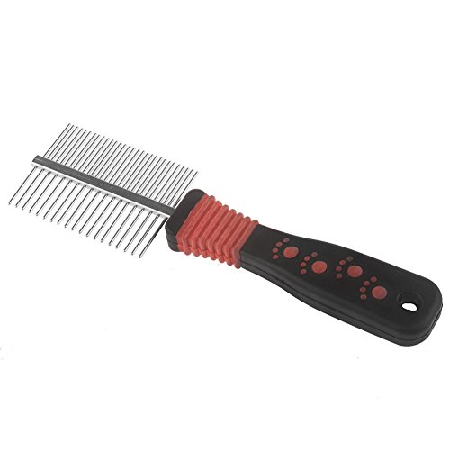 Grooming-Comb-SODIALR-Dog-Cat-Pet-Metal-Handle-Double-Side-Teeth-Brush-Grooming-Comb-Rake-Tool-RedBlack