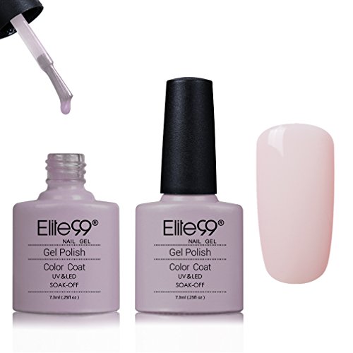 Elite99 Varnish Gel Nail Polish Soak Off UV LED Nail Art Manicure 7.3ml Clear Light Pink (40504)