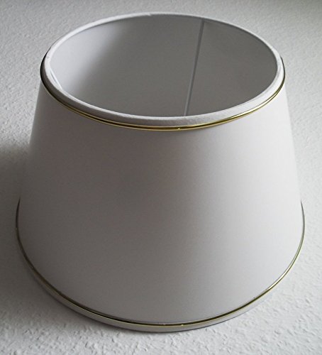 Designer Lampenschirm weiss konische Form Goldkante Ø 25bis 40cm (WEISS-20*30*18cm) - 2
