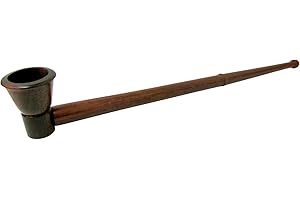 FENNY'S CREATIONS Churchwarden Wooden Tobacco Smoking Pipe Long Handle Straight Wood Made (WD222(12cm))