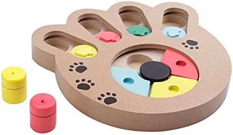 Splink Dog Cat Interactive Toys Fun Hide and Seek Food Treated Puzzle Pet IQ Training Wooden Toy