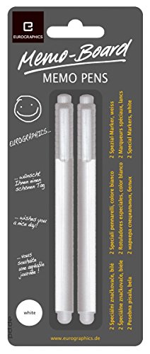 Hochwertige Spezial-Marker - Memo Pens - Weiß - für Glas und Co. - 2 Marker