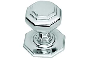 ORIGINALFORGERY Large Polished Chrome Octagonal Centre Pull Door Knob / Handle (BC15B)