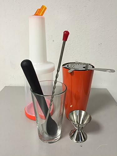 Kit Set Barman Orange 7 Pieces Boston Shaker Tin 2016 Kit