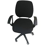 Jiyaru Élastique Housse de Chaise de Bureau Housses de Fauteuil Extensibles Confortable Noir