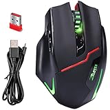 KingTop Gaming Maus Dual Mode Wired und 2.4G Wireless wiederaufladbare Ergonomische Mäuse 3200 DPI