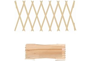 MD MUZ Lot de 3 treillis de jardin extensibles en bois de couleur naturelle - Chaque pièce s'étend jusqu'à 180 x 30 cm