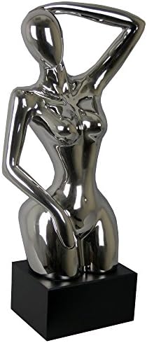 Silver Electroplated Female Woman Torso Body Silhouette Figurine Ornament