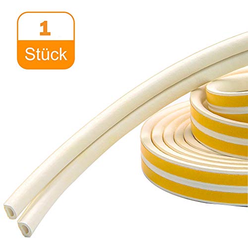Preisvergleich Produktbild Niviy Fensterdichtungen Siegel Selbstklebende Türdichtung EPDM Anti-Kollision Gummi Schaum Dichtungsstreifen Weatherstrip, D-Typ Geeignete Lücke 5 / 32 "zu 13 / 64" (Weiß)
