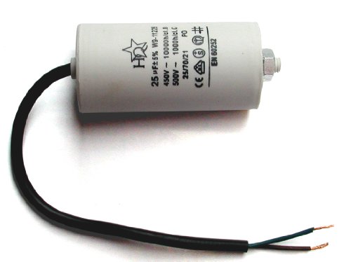 Motorkondensator 25µF 450/500VAC m. Anschlusskabel