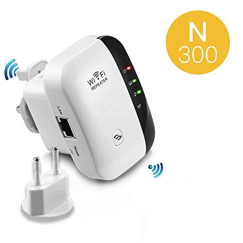 AWINLI - Estensore di Rete WLAN, ripetitore Wireless, Trasmissione Segnale WiFi, Amplificatore Segnale Wireless N 300 Mbps 2,4 GHz IEEE802,11n/g/b con Funzione WPS