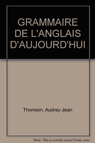 Grammaire de l'anglais d'aujourd'hui