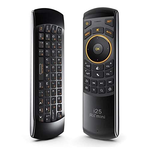 Rii Mini i25: Mini Teclado Air Mouse y Mando a Distancia por Infrarrojos inalámbrico AZERTY, con ratón giroscópico, para Android TV Box, Mini PC, HTPC