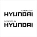 Isee360 2Pcs Powered By Hyundai 15" Wide Vinyl Decal Black Matte Sticker Standard Size For All Car Sides RS.99.00