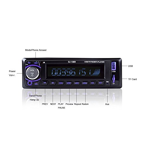 Kidcia Car Stereo, Single-Din Version, Bluetooth In Dash, Remote Control, Digital Media Receivers, USB/SD/Audio Receiver/MP3 Player/FM Radio by Kidcia