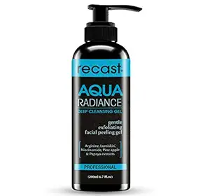 Recast Aqua Radiance Deep Cleansing Gel - Korean Beauty Style Product - Gently removes dead skin cells to reveal instant smoother and brighter complex, Gel to Scrub formula 200ml