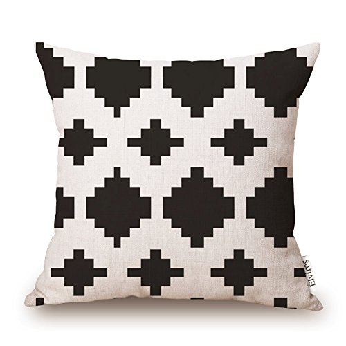 Elviros Geometrisch Dekorativ Baumwoll Leinen Mix Kissenbezug 45 x 45cm