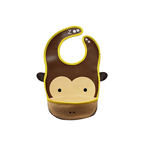 Waterproof&Leakproof Baby Bibs, Unisex, brown monkey
