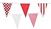 Produktbild 10m Rot und Weiß Girlande Wimpelgirlande Wimpelkette Gartenparty, Sommerfest Dekoration (Red Mix)