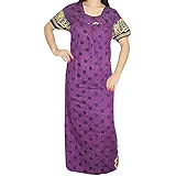 Indiatrendzs Women Cotton Nighty Polka Dot Printed Purple Sleepwear Nightgown (Chest 48)