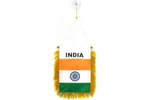 AZ FLAG Wimpel Indien 15x10cm - INDISCHE Mini Flagge 10 x 15 cm - Auto Pennant spezielle Auto