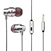 Produktbild In Ear Stereo Kopfhörer Kopfhörer, MuSheng 3,5 mm Stereo Verstellbar Sport Headset Super Bass Musik Kopfhörer Ohrhörer mit Mikrofon (Silber)