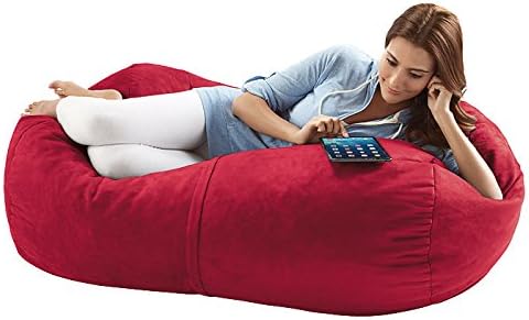 Jaxx Sofa Saxx Bean Bag Lounger, 4-Feet, Cherry Microsuede by Jaxx Bean Bags