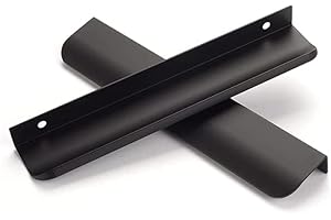 SYZOW Lot de 6 Poignée Invisible Noir Poignee de Meuble Cuisine Noir- poignee de cuisine Poignée de Porte Noir Poignée Meuble Noir Mat Entraxe 160mm, Noir