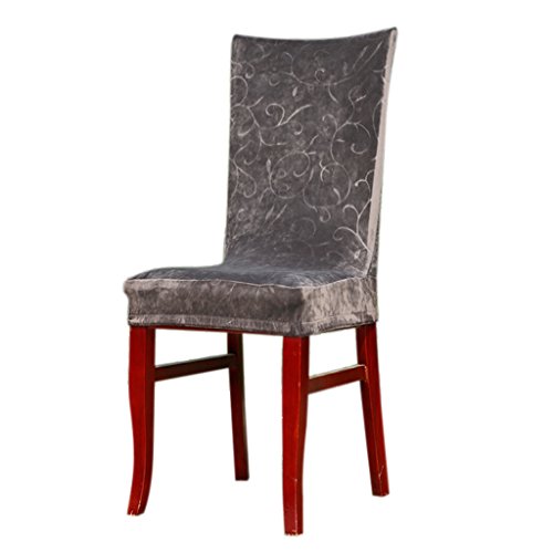 Foral Strecke Esszimmer Husse Stuhlüberzug Dekor – Grau - 2