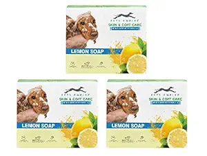 Pets Empire Fur BRIGHTENING & Antibacterial: Organic Lemon Soap Skin & Coat Care 100 GMS (Pack of 3)