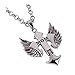 Habors Silver Angel Wings MOM Cross Chain Necklace for Men & Women RS.339.00